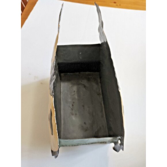 Vintage Hand Made Cow Tin Art Planter Box 12 1/2" long x 9" tall x 5.5" wide - Picture 3 of 14